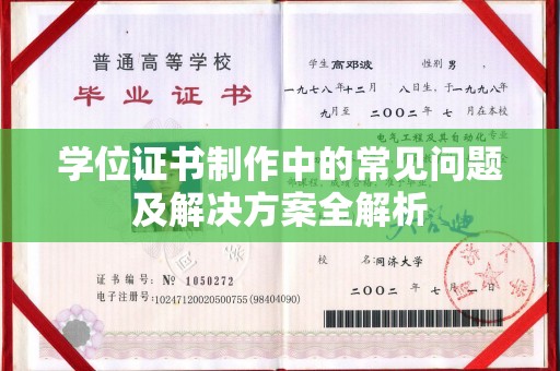 沙坡头学位证书制作中的常见问题及解决方案全解析