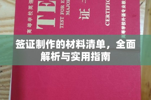 沙坡头签证制作的材料清单，全面解析与实用指南